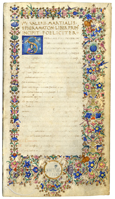 манускрипт Эпиграммы Марциала титульный лист средним качеством